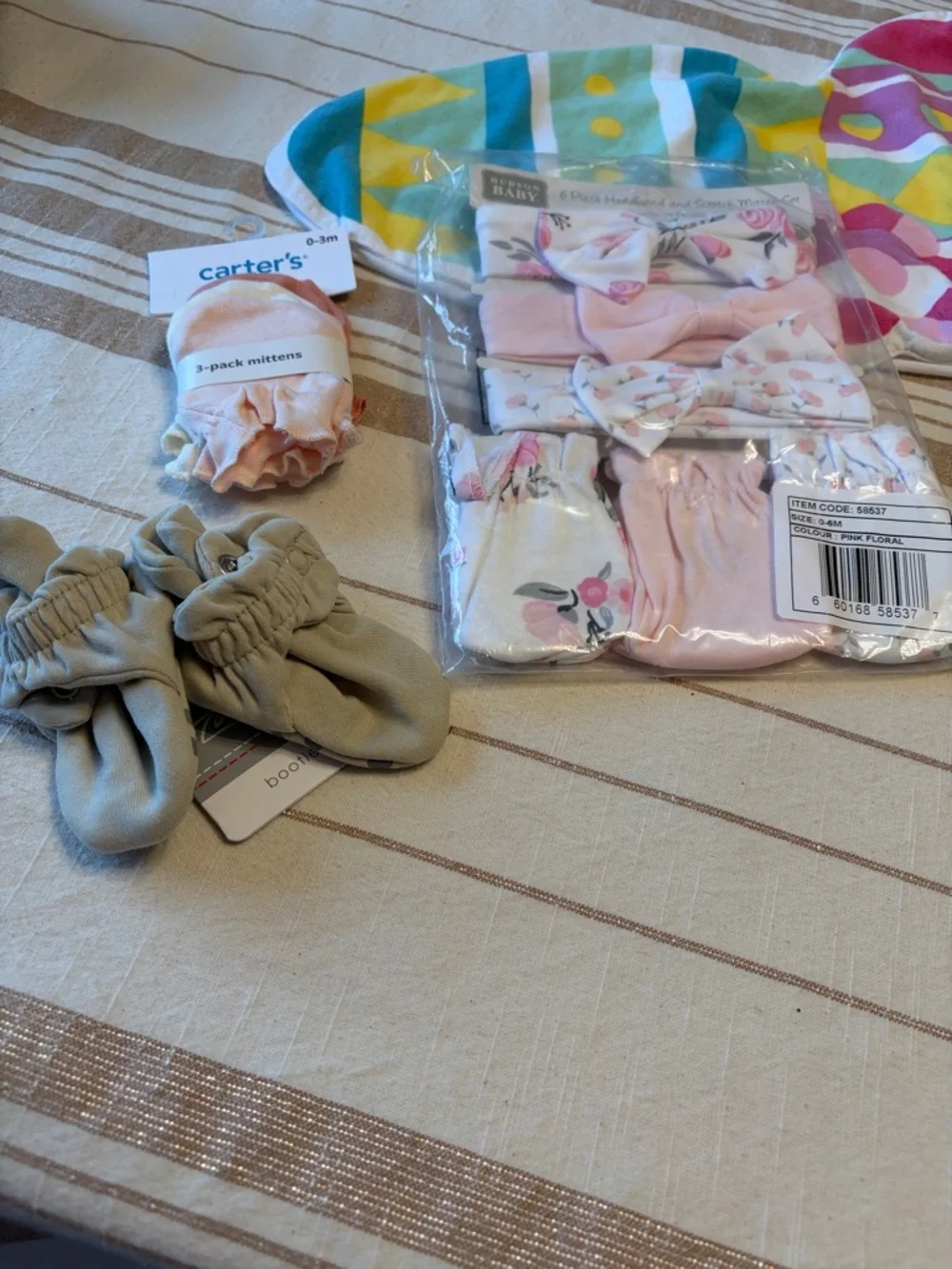 Baby Girl Mittens Booties and Bows